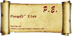Pongó Elek névjegykártya